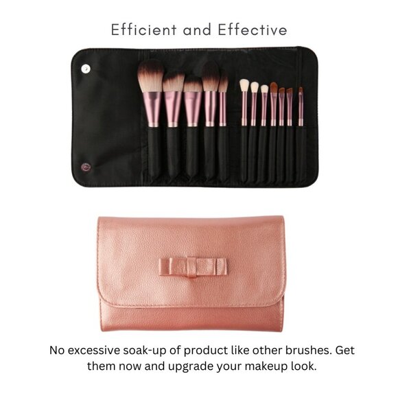 12 Piece Makeup Brush Set With Case & 4 pcs Acne Blackhead Removal Needles Pack - Picture 4 of 9